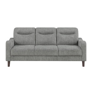 English Elm Modern Mid-Century Chenille Sofa Loveseat Chair Set with Pocket Coil Wood Frame Gray B011S02606