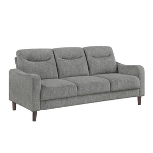 English Elm Modern Mid-Century Chenille Sofa Loveseat Chair Set with Pocket Coil Wood Frame Gray B011S02606