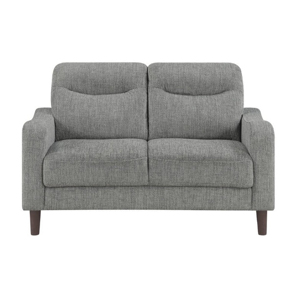 English Elm Modern Mid-Century Chenille Sofa Loveseat Chair Set with Pocket Coil Wood Frame Gray B011S02606