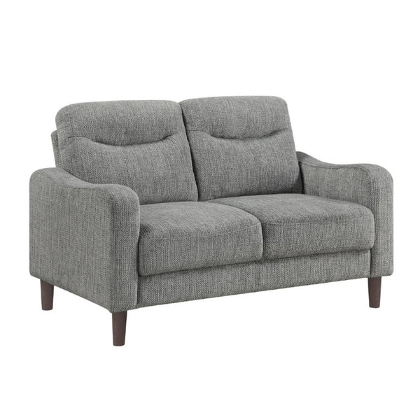 English Elm Modern Mid-Century Chenille Sofa Loveseat Chair Set with Pocket Coil Wood Frame Gray B011S02606