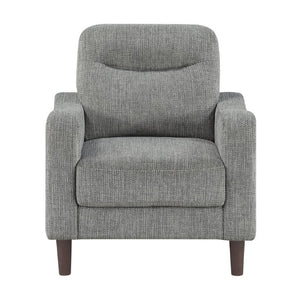 English Elm Modern Mid-Century Chenille Sofa Loveseat Chair Set with Pocket Coil Wood Frame Gray B011S02606