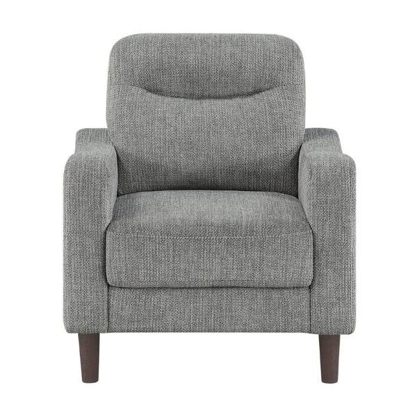 English Elm Modern Mid-Century Chenille Sofa Loveseat Chair Set with Pocket Coil Wood Frame Gray B011S02606