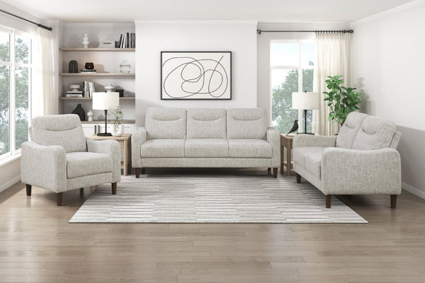 English Elm Modern Mid-Century Chenille Sofa Loveseat Chair Set with Pocket Coil Wood Frame Taupe B011S02608