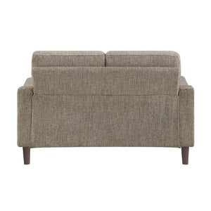 English Elm Modern Mid-Century Chenille Sofa and Loveseat Set with Pocket Coil Cushions for Living Rooms Brown B011S02611
