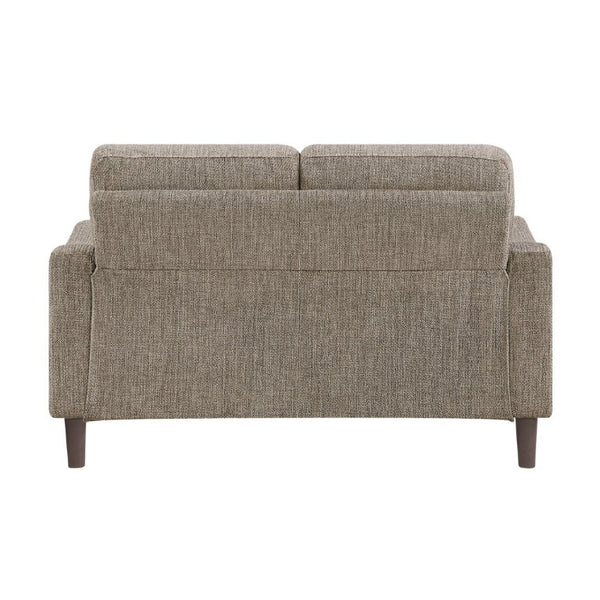 English Elm Modern Mid-Century Chenille Sofa and Loveseat Set with Pocket Coil Cushions for Living Rooms Brown B011S02611