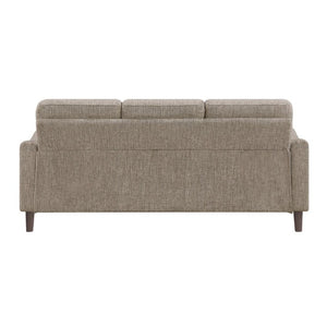 English Elm Modern Mid-Century Chenille Sofa and Loveseat Set with Pocket Coil Cushions for Living Rooms Brown B011S02611