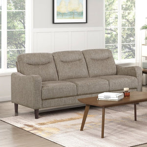 English Elm Modern Mid-Century Chenille Sofa and Loveseat Set with Pocket Coil Cushions for Living Rooms Brown B011S02611
