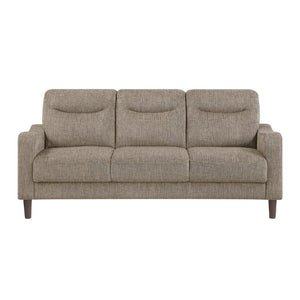 English Elm Modern Mid-Century Chenille Sofa and Loveseat Set with Pocket Coil Cushions for Living Rooms Brown B011S02611