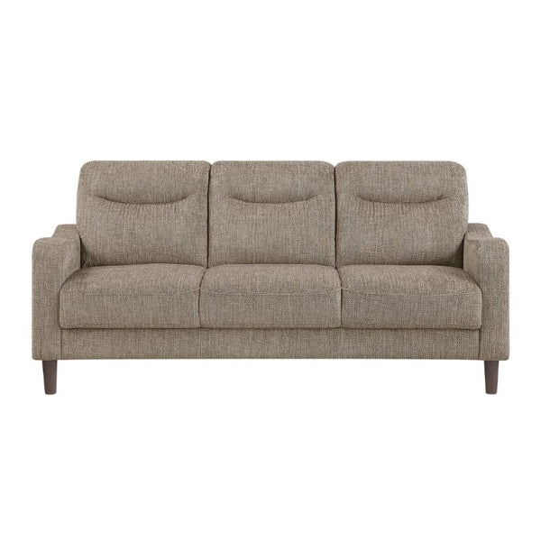 English Elm Modern Mid-Century Chenille Sofa and Loveseat Set with Pocket Coil Cushions for Living Rooms Brown B011S02611