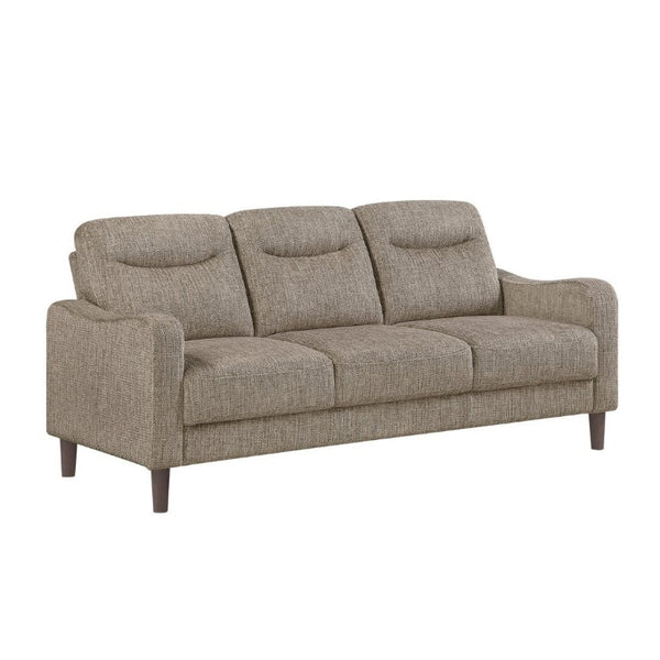 English Elm Modern Mid-Century Chenille Sofa and Loveseat Set with Pocket Coil Cushions for Living Rooms Brown B011S02611