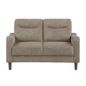 English Elm Modern Mid-Century Chenille Sofa and Loveseat Set with Pocket Coil Cushions for Living Rooms Brown B011S02611