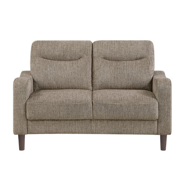 English Elm Modern Mid-Century Chenille Sofa and Loveseat Set with Pocket Coil Cushions for Living Rooms Brown B011S02611