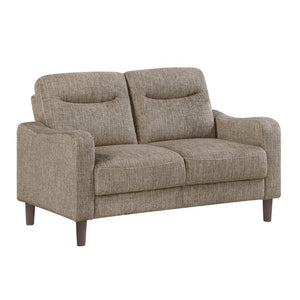 English Elm Modern Mid-Century Chenille Sofa and Loveseat Set with Pocket Coil Cushions for Living Rooms Brown B011S02611