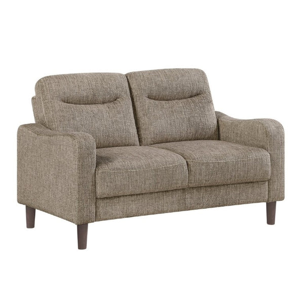 English Elm Modern Mid-Century Chenille Sofa and Loveseat Set with Pocket Coil Cushions for Living Rooms Brown B011S02611