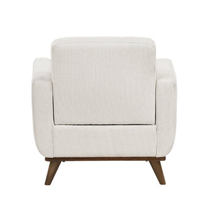 English Elm Contemporary Beige Fabric 3 Piece Living Room Sofa Set with Tufted Back Wood Legs B011S02616