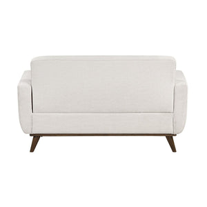 English Elm Contemporary Beige Fabric 3 Piece Living Room Sofa Set with Tufted Back Wood Legs B011S02616