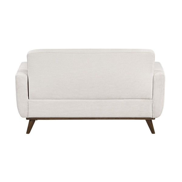 English Elm Contemporary Beige Fabric 3 Piece Living Room Sofa Set with Tufted Back Wood Legs B011S02616