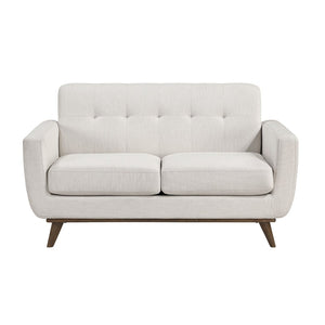 English Elm Contemporary Beige Fabric 3 Piece Living Room Sofa Set with Tufted Back Wood Legs B011S02616