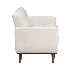 English Elm Contemporary Beige Fabric 3 Piece Living Room Sofa Set with Tufted Back Wood Legs B011S02616