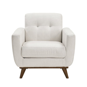 English Elm Contemporary Beige Fabric 3 Piece Living Room Sofa Set with Tufted Back Wood Legs B011S02616