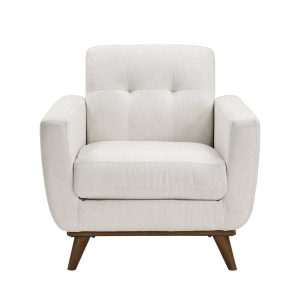 English Elm Contemporary Beige Fabric 3 Piece Living Room Sofa Set with Tufted Back Wood Legs B011S02616