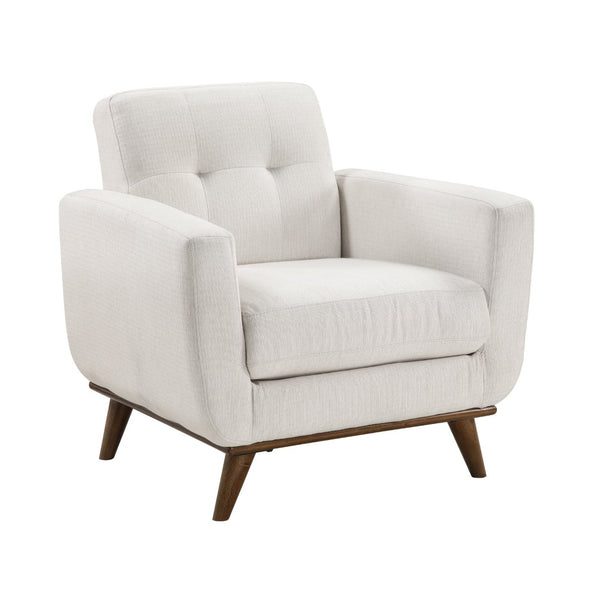 English Elm Contemporary Beige Fabric 3 Piece Living Room Sofa Set with Tufted Back Wood Legs B011S02616
