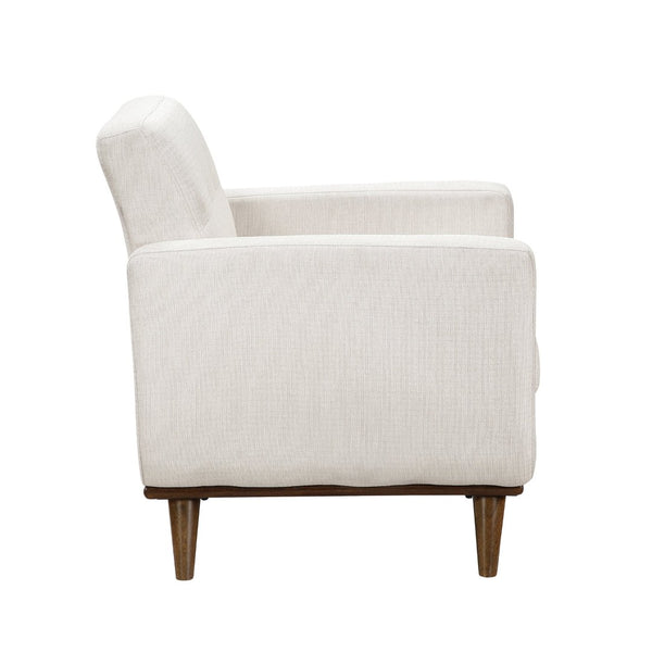 English Elm Contemporary Beige Fabric 3 Piece Living Room Sofa Set with Tufted Back Wood Legs B011S02616