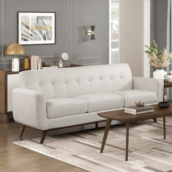 English Elm Contemporary Tufted Fabric Sofa Set with Pocket Coil Support and Solid Wood Legs B011S02617