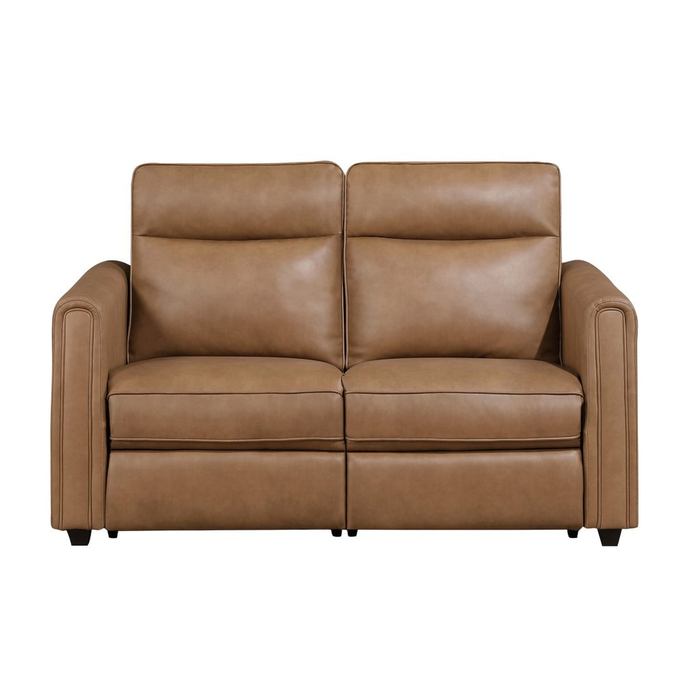 English Elm Modern Power Reclining Loveseat Faux Leather Zero Wall USB Charging Living Room B011S02623