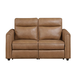 English Elm Modern Power Reclining Loveseat Faux Leather Zero Wall USB Charging Living Room B011S02623