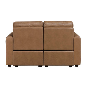 English Elm Modern Power Reclining Loveseat Faux Leather Zero Wall USB Charging Living Room B011S02623