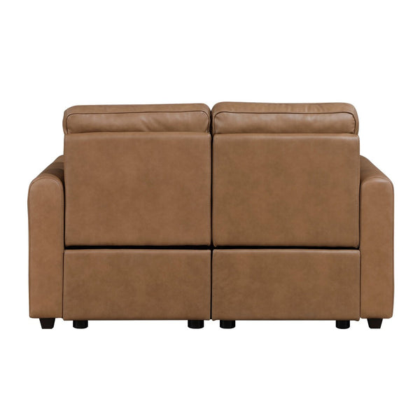 English Elm Modern Power Reclining Loveseat Faux Leather Zero Wall USB Charging Living Room B011S02623