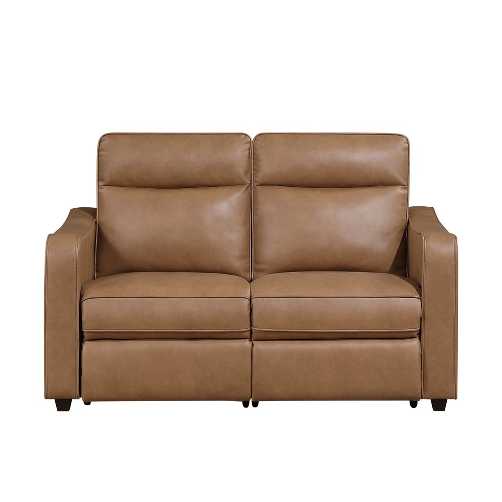 English Elm Modern Power Reclining Loveseat with USB Ports Zero Wall Faux Leather Living Room Seat B011S02626