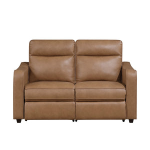 English Elm Modern Power Reclining Loveseat with USB Ports Zero Wall Faux Leather Living Room Seat B011S02626