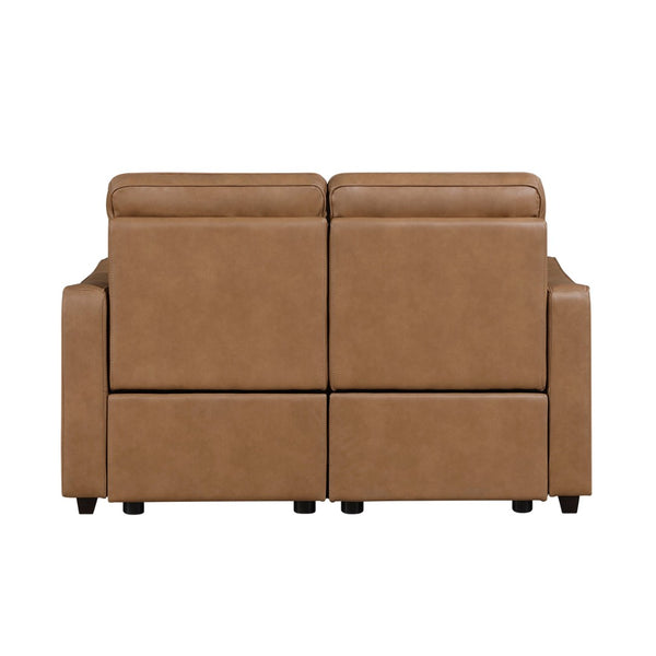 English Elm Modern Power Reclining Loveseat with USB Ports Zero Wall Faux Leather Living Room Seat B011S02626