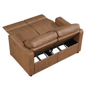 English Elm Modern Power Reclining Sofa Set Faux Leather Three Piece with USB Charging Zero Wall B011S02628