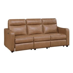 English Elm Modern Power Reclining Sofa Set Faux Leather Three Piece with USB Charging Zero Wall B011S02628