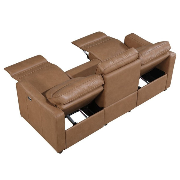 English Elm Modern Power Reclining Sofa Set Faux Leather Three Piece with USB Charging Zero Wall B011S02628