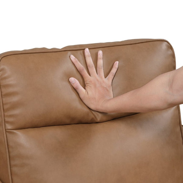 English Elm Modern Power Reclining Sofa Set Faux Leather Zero Wall Design with USB Charging Ports Brown - B B011S02630