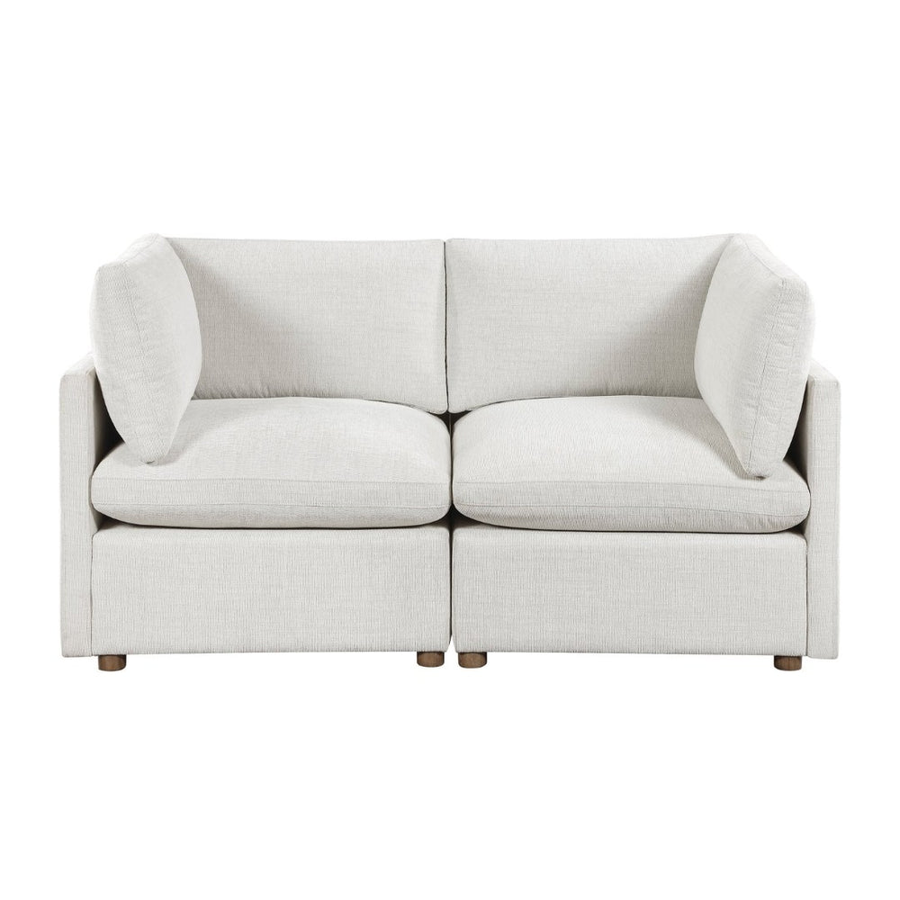 English Elm Modern Chenille 2-seater Loveseat with Pocket Coil Cushions and Walnut Rubberwood Base B011S02631