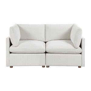 English Elm Modern Chenille 2-seater Loveseat with Pocket Coil Cushions and Walnut Rubberwood Base B011S02631