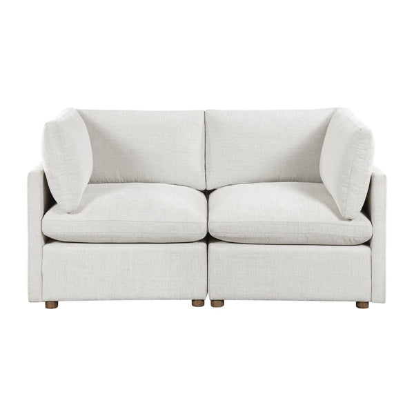 English Elm Modern Chenille 2-seater Loveseat with Pocket Coil Cushions and Walnut Rubberwood Base B011S02631