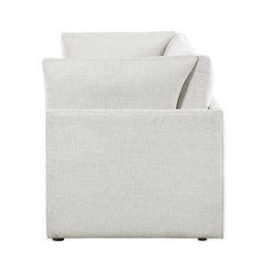 English Elm Modern Chenille 2-seater Loveseat with Pocket Coil Cushions and Walnut Rubberwood Base B011S02631