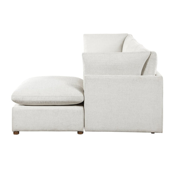 English Elm Modern Chenille 4 Piece Sectional with Ottoman Pocket Coil Cushions Living Room B011S02634
