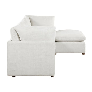 English Elm Modern Chenille 4 Piece Sectional with Ottoman Pocket Coil Cushions Living Room B011S02634