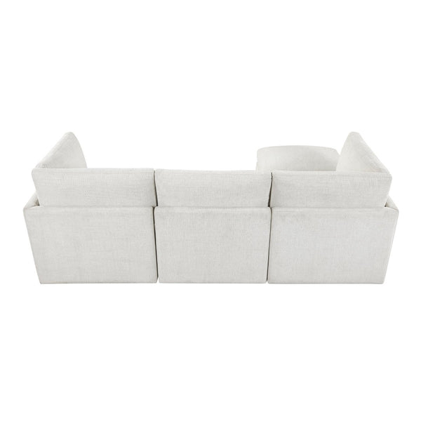 English Elm Modern Chenille 4 Piece Sectional with Ottoman Pocket Coil Cushions Living Room B011S02634