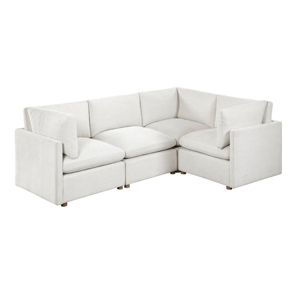 English Elm Modern Chenille Modular Sectional with Pocket Coil Cushions and Walnut Legs for Living Rooms B011S02635
