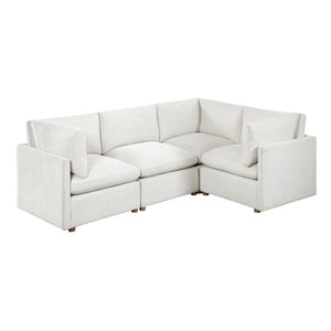 English Elm Modern Chenille Modular Sectional with Pocket Coil Cushions and Walnut Legs for Living Rooms B011S02635