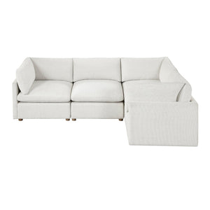 English Elm Modern Chenille Modular Sectional with Pocket Coil Cushions and Walnut Legs for Living Rooms B011S02635