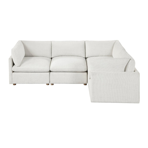 English Elm Modern Chenille Modular Sectional with Pocket Coil Cushions and Walnut Legs for Living Rooms B011S02635